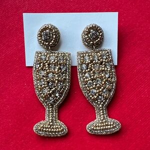 Beaded Champagne Glass Earrings